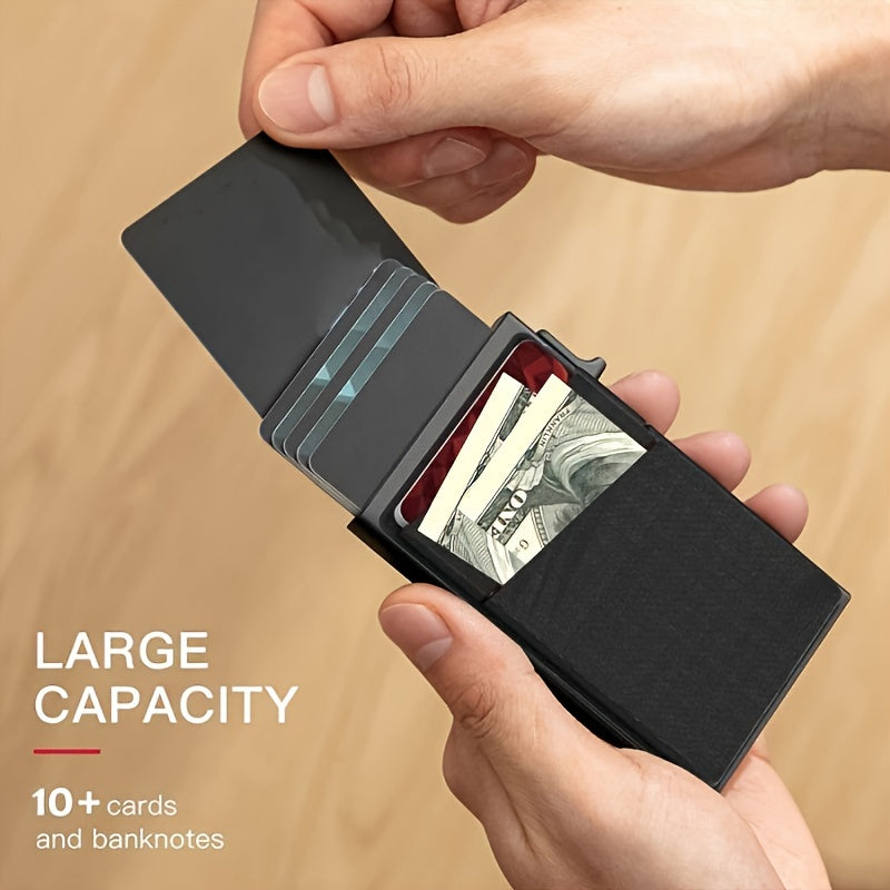 Automatic Pop-Up Credit Card Holder Money Bag Minimalist RFID Blocking Men's Business Card Wallet, Ideal Gift For Men