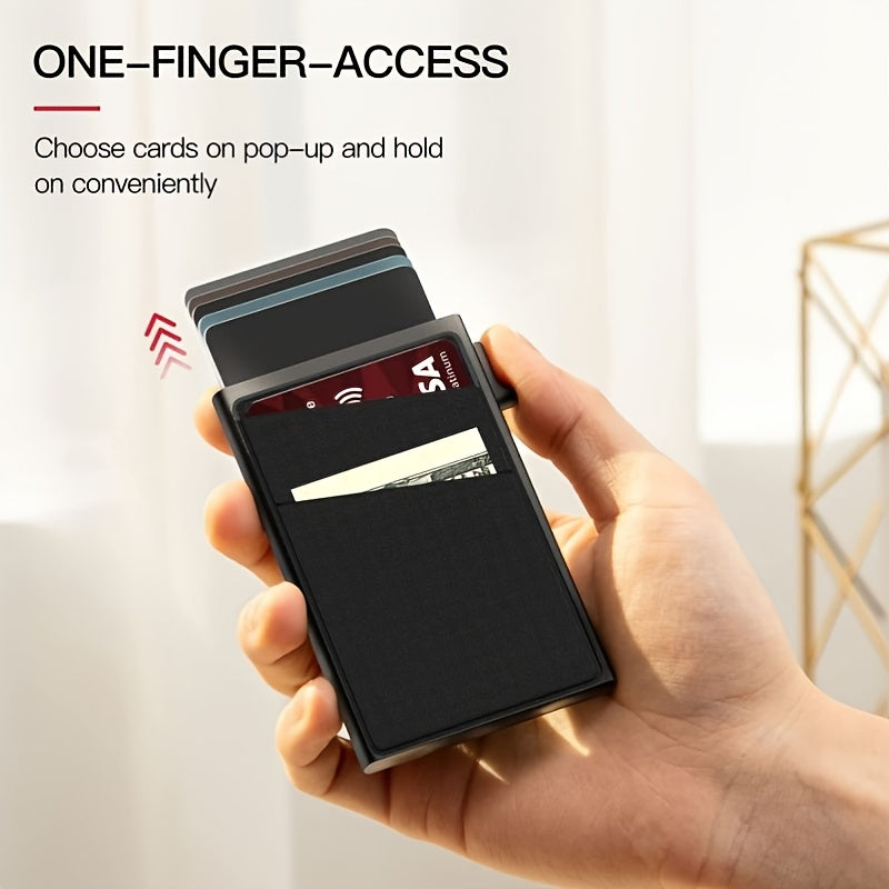 Automatic Pop-Up Credit Card Holder Money Bag Minimalist RFID Blocking Men's Business Card Wallet, Ideal Gift For Men
