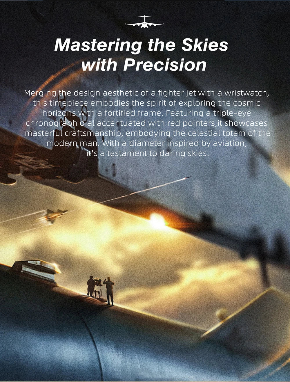 NORTH EDGE Solar Watches for Men New LONGWINGS Pilot Series Chronograph 50M Waterproof 316 Stainless Steel Mens Watch with Box