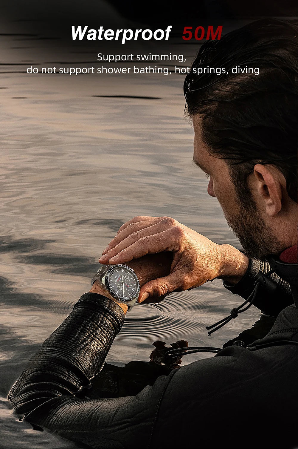 NORTH EDGE Solar Watches for Men New LONGWINGS Pilot Series Chronograph 50M Waterproof 316 Stainless Steel Mens Watch with Box