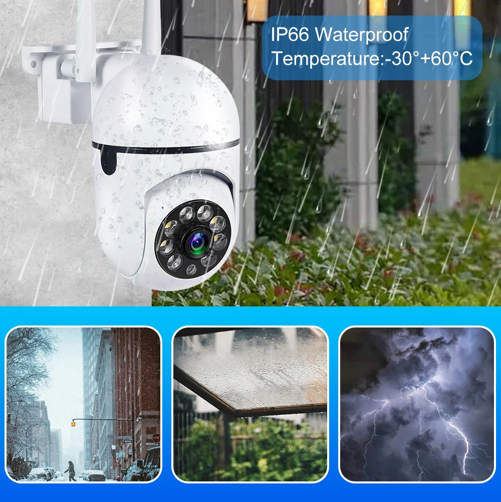 8MP Wireless Security Survillance PTZ Camera Wifi IP Outdoor 4X Zoom Cameras AI Human Tracking Two-way Audio HD Night Color Cam