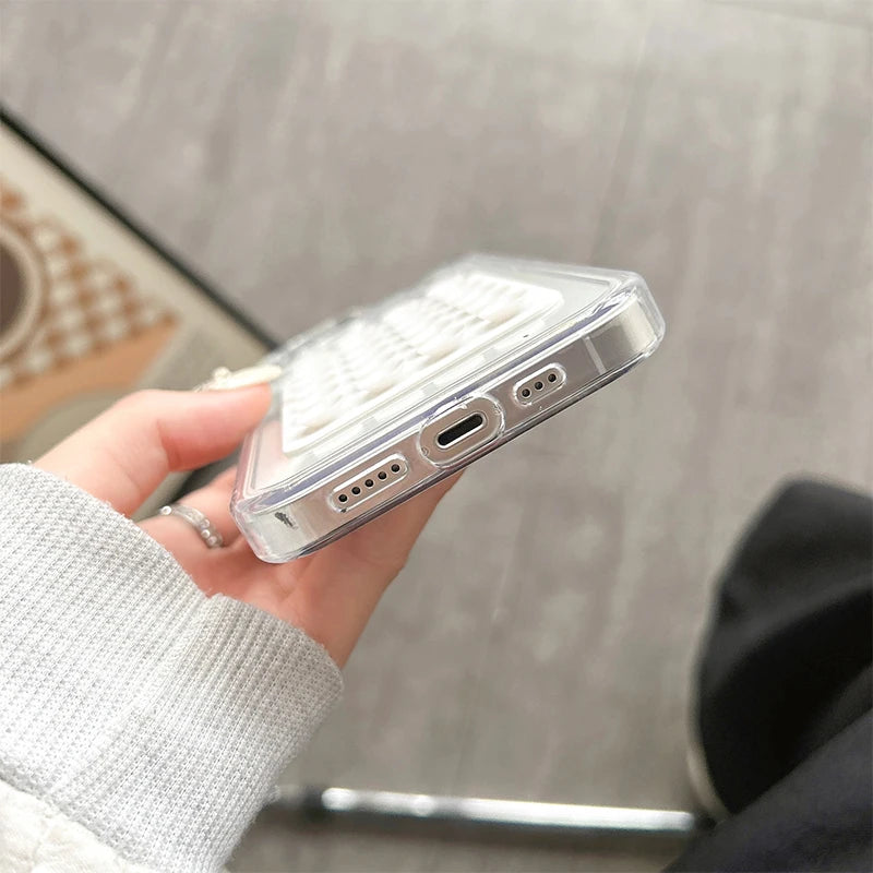 Phone Case For iPhone 17 16 15 14 Pro Max Air 16E 11 12 13 Pro Max 7 8 XR X 3D Suction Cup Airbag Transparent Shockproof Cover