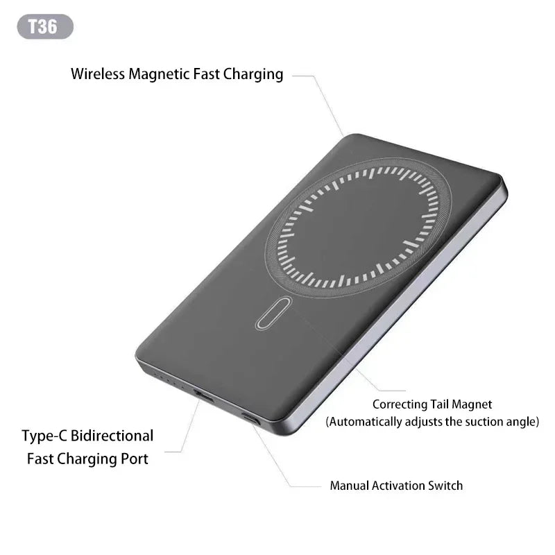 50000mAh Power Bank For iPhone 17 16 Pro Max Magnetic Wireless 22.5W Ultra Capacity Super Fast Charging Power Bank 2025
