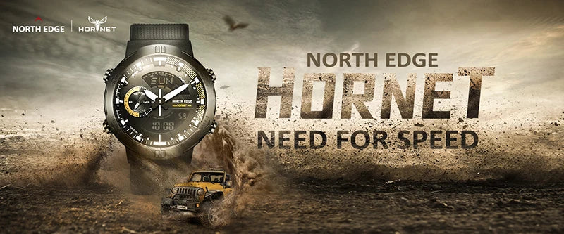 NORTH EDGE Men Digital Watch Military Army Sports Watches Waterproof 50M Altimeter Barometer Compass World Time Wristwatch Mens