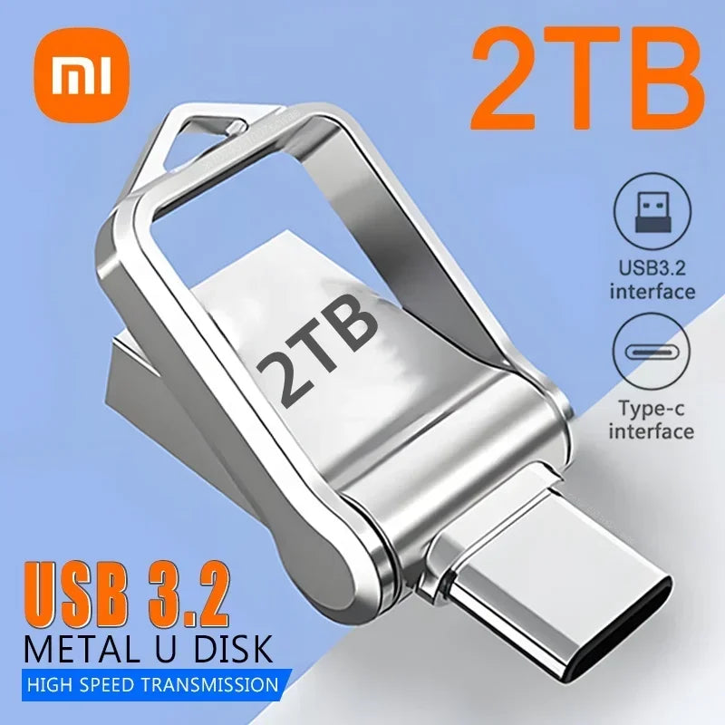 Xiaomi 2TB USB 3.2 Flash Drive High Speed Type-C Interface Dual-Use Flash Memory 512GB 1TB Stick For Phone Windows 11 Computer